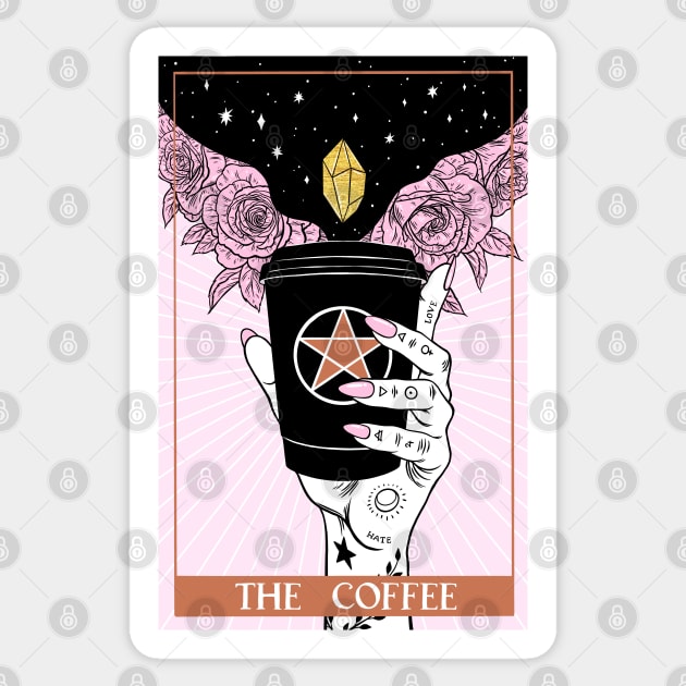 Tarot card The Coffee Sticker by OccultOmaStore